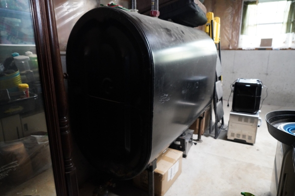 home oil tank placed indoors