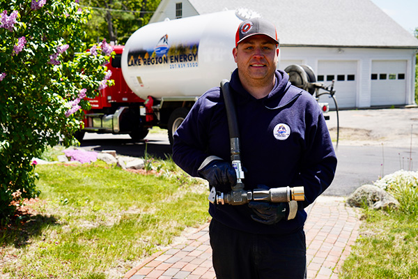 Propane Delivery staff and truck