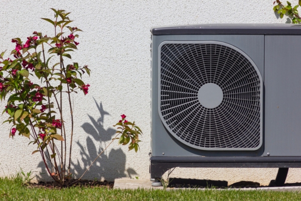 heat pump installed in a modern house