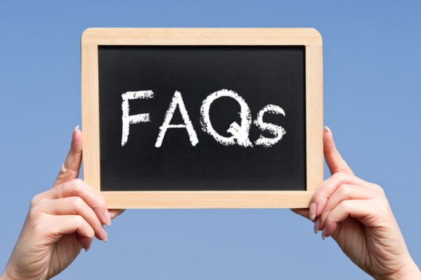 FAQs on a mini chalkboard depicting propane questions