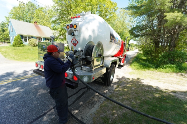 Lake Region Energy propane truck and delivery man