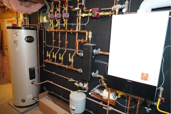 image of a boiler and pipes in a home