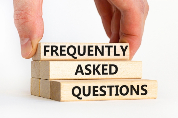 frequently asked questions written on small wood bars depicting FAQs about propane pool heating system